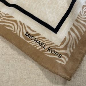 Michael Kors Zebra Pattern Scarf in Cream and Tan